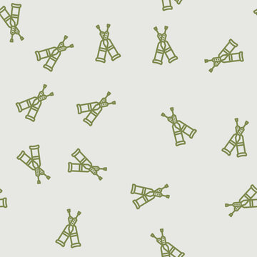 walking crutches fracture injury line seamless pattern walking crutches fracture injury thin line illustration
