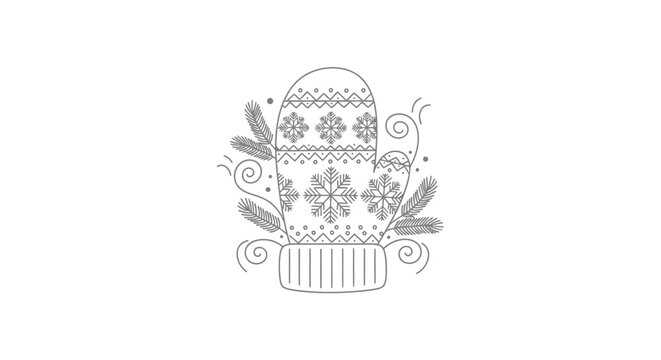 Decorative mitten with floral patterns.