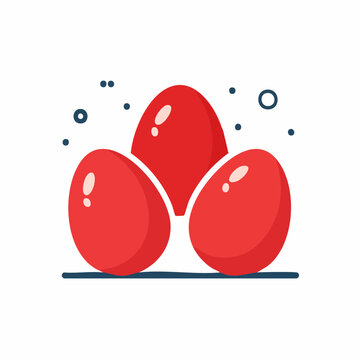 Three Red Eggs Illustration