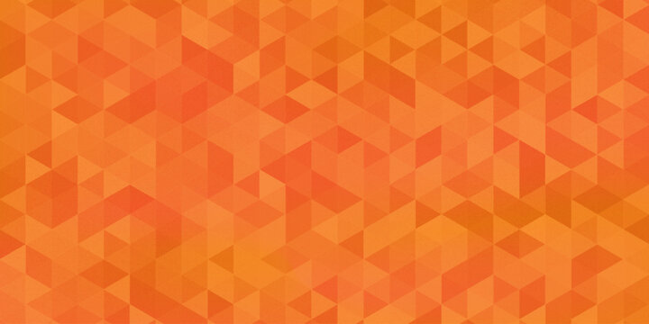 Triangle Vector Abstract Geometric Technology seamless pattern orange Background. triangular mosaic backdrop design. Triangle polygonal square abstract banner background.