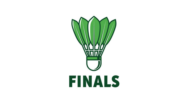 Abstract Illustration of a Badminton Shuttlecock with Finals Text on a Clean White Background