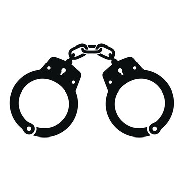 handcuffs on white icon vector illustration 