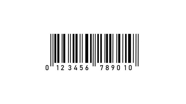 Barcode isolated on transparent background. Motion graphics of barcode icon concept