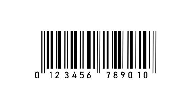 Barcode isolated on transparent background. Motion graphics of barcode icon concept