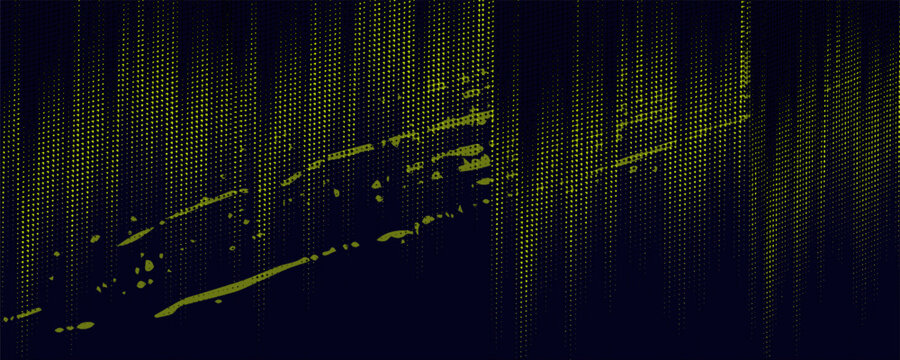 Abstract Digital Data Rain With Neon Green Glitch Streaks Over Dark Vertical Dot Matrix Background