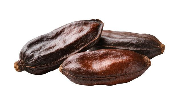Isolated natural aromatic tonka beans, a gourmet ingredient and delicious vanilla substitute