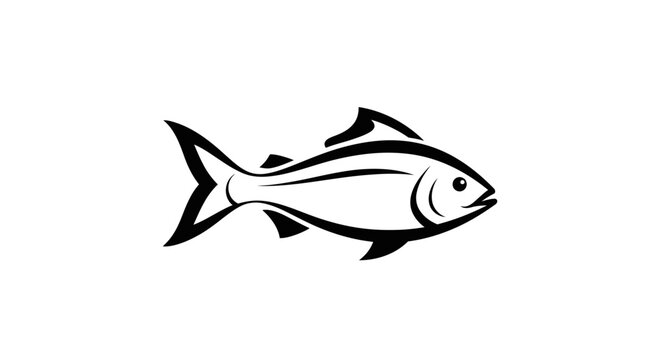 A detailed illustration of a single fish swimming in water