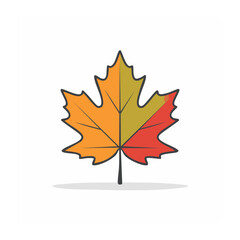 Obraz premium Stylized maple leaf in autumn colors on white background