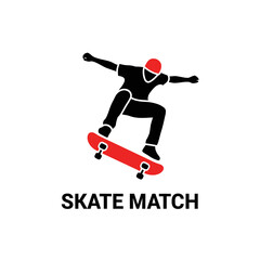 Obraz premium Dynamic Skateboarder Silhouette Performing a Trick for Sports Graphics