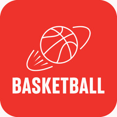 Fototapeta premium Dynamic Basketball Icon With Motion Blur Effect And Text