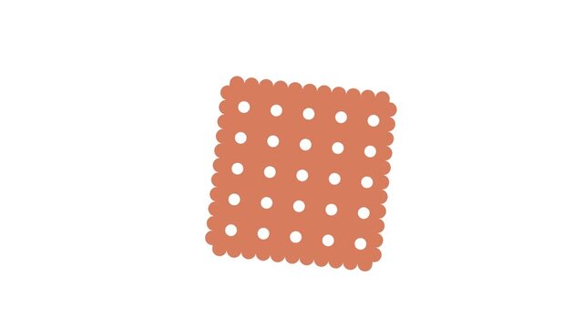 A square orange object with holes on a white background animation 4k stock video