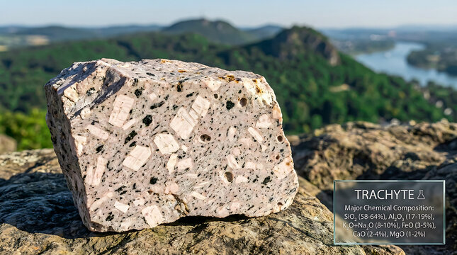 Trachyte Specimen Siebengebirge North Rhine Westphalia Germany Ultra Realistic Geological RAW Photograph