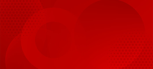 Obraz premium Abstract red background with circles. Dynamic shapes composition. Vector illustration