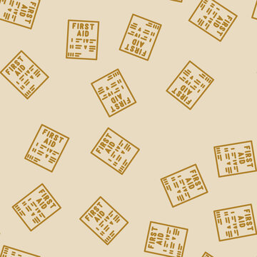 emergency first aid guide first aid line seamless pattern emergency first aid guide first aid thin line illustration