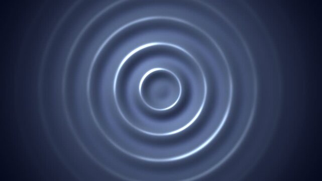 Abstract Blue Liquid Ripple Loop - Concentric Water Waves Background 4K