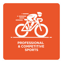 Fototapeta premium Dynamic Cyclist Emblem Capturing Professional Competitive Sports Motion