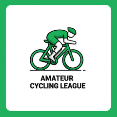 Fototapeta premium Dynamic Cyclist Emblem For Amateur Racing Club Branding