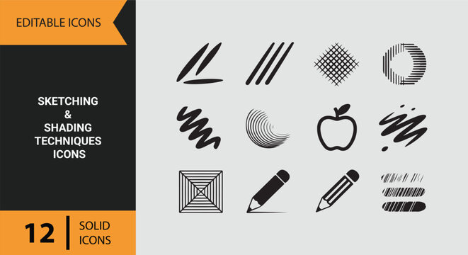 Sketching and Shading Techniques Solid Icons for Drawing Skill Development