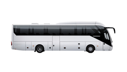 Isolated modern white passenger bus, ideal for comfortable long-distance travel and tourism © Ciara