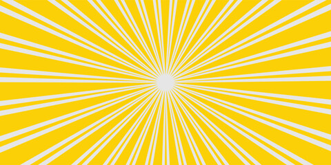 Fototapeta premium Yellow abstract background with light of sunburst. yellow starburst with halftone. sun ray retro background with flash