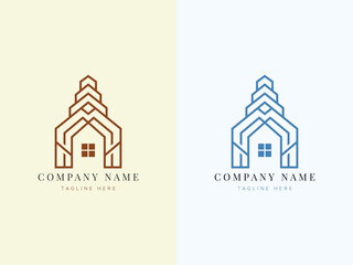 Obraz premium Geometric house and building logo design