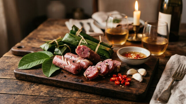 Nem Chua Vietnamese Fermented Pork Artisan Board Candlelight Dinner
