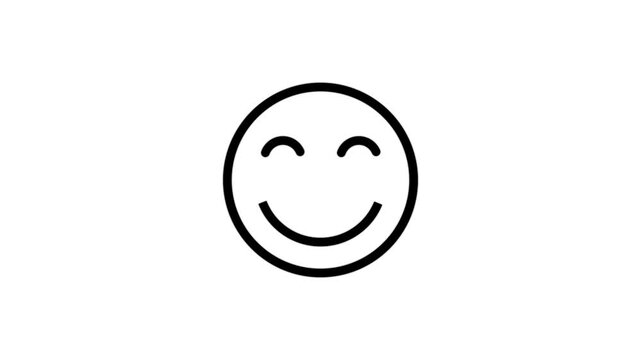 Set of Happy Emoji Animation.Expressionless emoji Outline Colorful smileys user experience icon Animation.