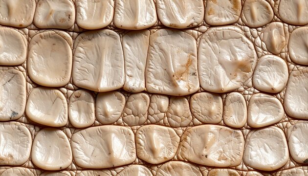 A close-up view of a crocodile's scaly skin texture on its body