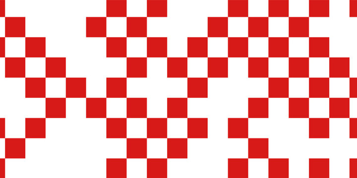 Red and white checkerboard pattern. Seamless vector design suitable for fashion, home wares and branding.