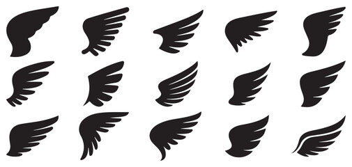 Obraz premium Sleek upward p vector illustration eps 10ointing wing silhouettes for success and growth