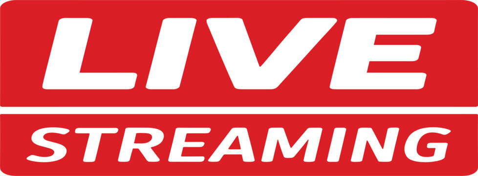 Modern live streaming button badge vector illustration for social media channels web video creators and online broadcasting platforms graphicModern live streaming button badge vector illustration for 