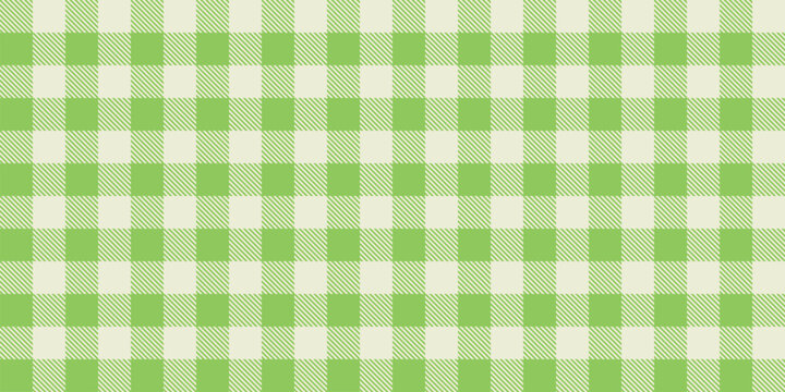 Fresh green gingham checker pattern with diagonal striped squares, seamless picnic inspired background for textile wallpaper wrapping paper and seasonal decor, cheerful geometric repeat design