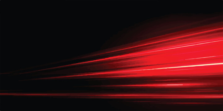 Abstract red light speed motion trails on black background with abstract background velocity technology futuristic perspective acceleration innovation performance transport intensity