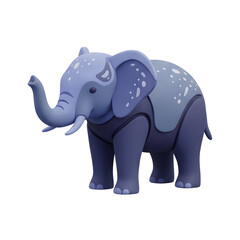 Fototapeta premium Stylized 3D Elephant with Spots on White Background