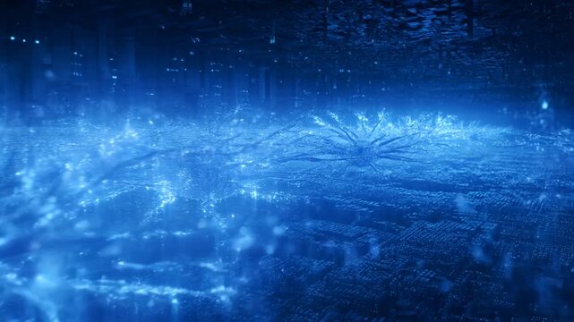 Neural network data flow: abstract digital brain synapse connection and ai processing