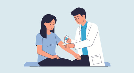 Fototapeta premium Doctor Administering Vaccine Injection to Patient Arm