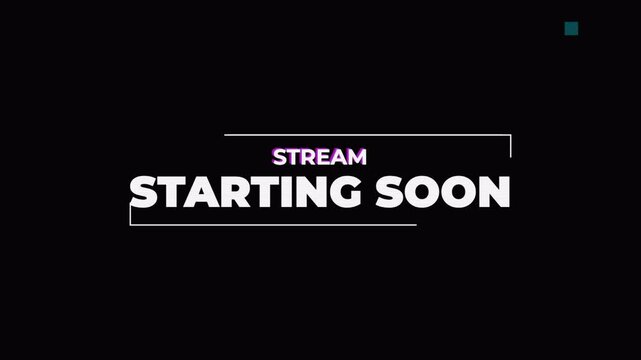 Stream Starting Soon Glitch Animation for Gaming and Social Media 4k video