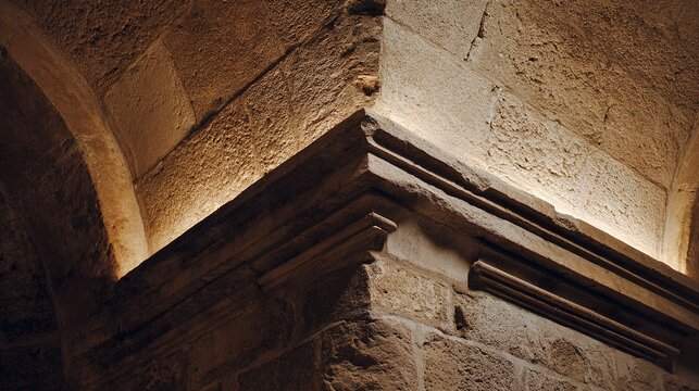 squinch. Architectural stone squinch supporting a historic dome, textured surface. real-estate listings, architecture portfolios, designed for interior renovation comparisons for interiors.