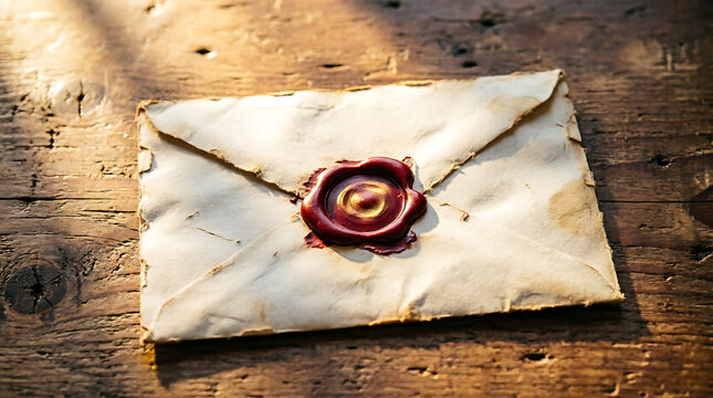 Vintage antique parchment paper on wooden background with old map and retro travel style