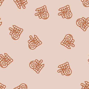worm digestive system parasite line seamless pattern worm digestive system parasite thin line illustration