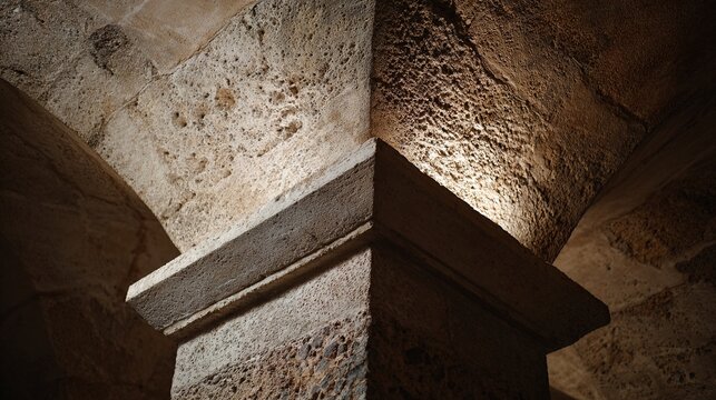 squinch. Architectural stone squinch supporting a historic dome, textured surface. real-estate listings, architecture portfolios, designed for interior renovation comparisons for interiors.