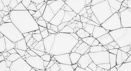 Obraz premium Abstract background of broken white ceramic tiles isolated on white background