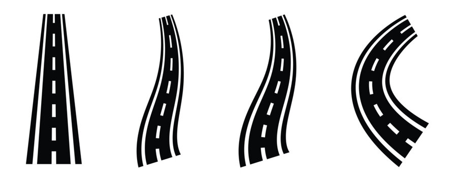 Seamless vector highway symbol used in user interfaces, map navigation, and infographics. Directional highway icon vector illustration.