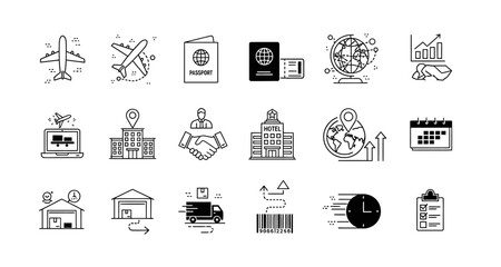 Fototapeta premium Travel Icons Set Silhouette On Transparent Background