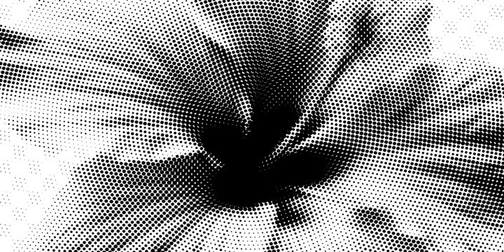 Raster halftone pattern effect black Dots Circle.