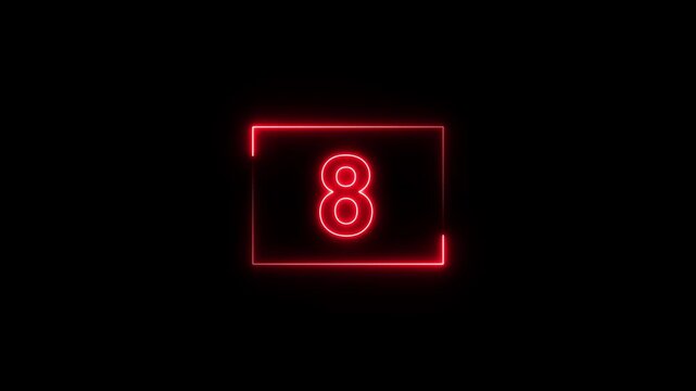 loading icon neon light rectangle frame black color Animation. 28 Download progress, interface red color Animation.