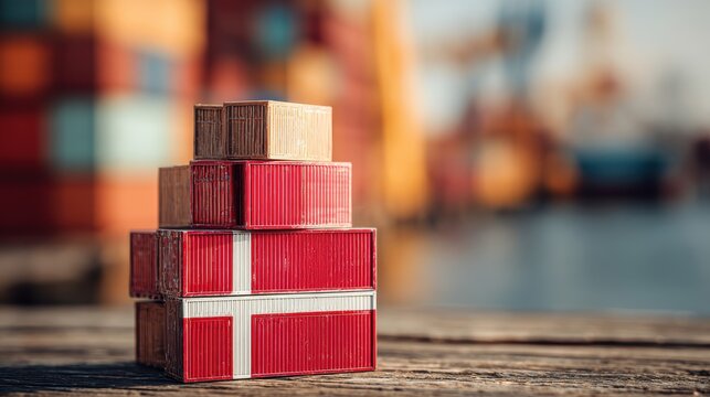 Products shipping cargo goods with Denmark flag for import export business from Denmark country.