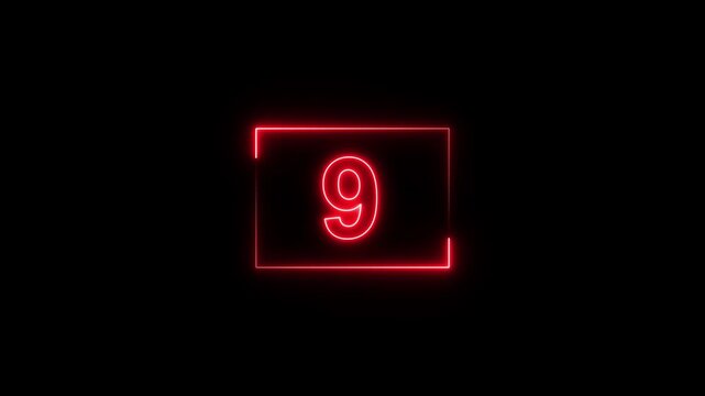loading icon neon light rectangle frame black color Animation. 30 Download progress, interface red color Animation.