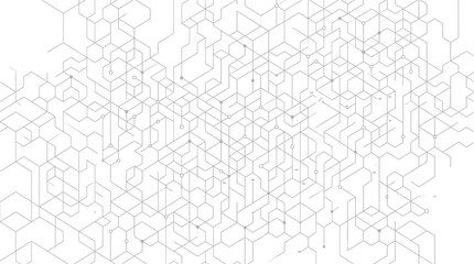 Fototapeta premium Abstract grey geometric vector illustration featuring a complex interconnected network of lines and hexagonal nodes