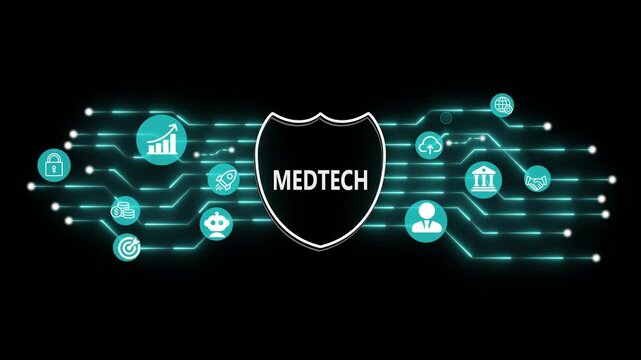MEDTECH Technology and Digital Transformation Concept. Internet, business, Technology and network concept. 3d illustration